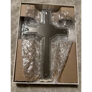 Hallmark Silvertone 7.5 Inch Cross Wall Hanging Decor -New In Box